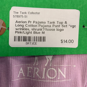 Pr Pajama Tank Top & Long Cotton Pajama Pant Set *vgc, wrinkles, shrunk?/loose logo