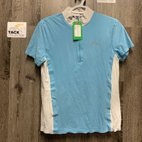 SS Polo Sun Show Shirt, 1/4 Zip up, Mesh Sleeves *vgc, older