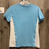 SS Polo Sun Show Shirt, 1/4 Zip up, Mesh Sleeves *vgc, older

