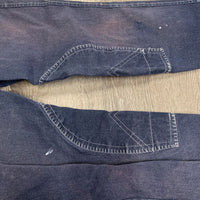 Denim Euroseat Breeches *v.discolored/faded, stains, seams: pulled/undone stitches, puckers
