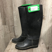 Rubber Riding Boots *gc, dirty, stained, scuffed, pilling lining, hair in soles
