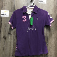 SS Polo Shirt, 1/4 Button Up *vgc, clean, mnr faded, discolored collar lining
