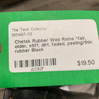 Rubber Web Reins *fair, older, stiff, dirt, faded, peeling/thin rubber