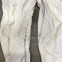 Side Zip Breeches *gc, v.wrinkled, puckered, stains, dingy seat, v.puckered/stretched, seam puckers
