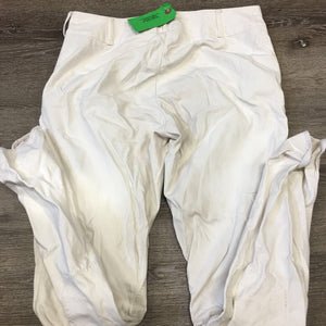 Side Zip Breeches *gc, v.wrinkled, puckered, stains, dingy seat, v.puckered/stretched, seam puckers