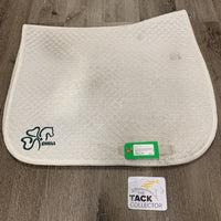Quilt Dressage Saddle Pad, embroidered *fair, clean, stained, dingy hair, threads, pilly
