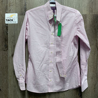 LS Show Shirt, 2 Button collars *vgc, mnr wrinkled, older, mnr snag & loose thread
