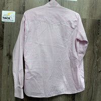 LS Show Shirt, 2 Button collars *vgc, mnr wrinkled, older, mnr snag & loose thread