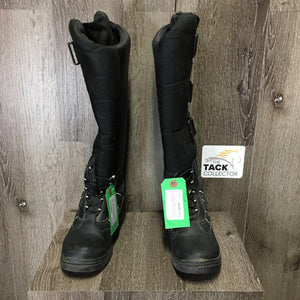 Pr Tall Insulated Winter Boots, velcro sides *vgc, clumpy/linty lining, mnr dirt