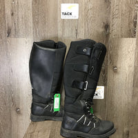 Pr Tall Insulated Winter Boots, velcro sides *vgc, clumpy/linty lining, mnr dirt