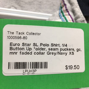 SL Polo Shirt, 1/4 Button Up *older, seam puckers, gc, mnr faded collar