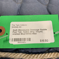 Quilt Microsuede Dressage Saddle Pad *fair, faded, dirty, frayed, stained
