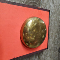 2 Round Antique Brass Headstall Rosette - Conchos *gc, clean, mnr scratches, sm dent
