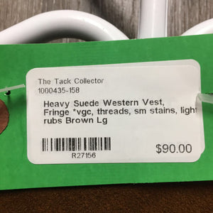 Heavy Suede Western Vest, Fringe *vgc, threads, sm stains, light rubs