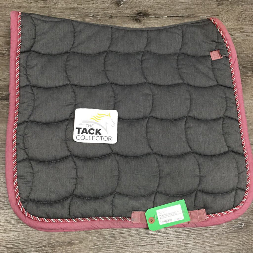 Quilted Dressage Saddle Pad *gc, cut tabs, mnr snags, hair, stains, rubs, pilling