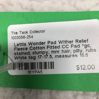 Wither Relief Fleece Cotton Fitted CC Pad *gc, stained, clumpy, mnr hair, pilly, rubs
