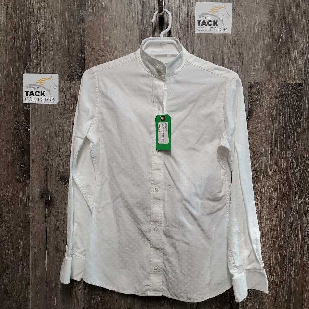 LS Show Shirt *0 collar, older, wrinkled, seam puckers