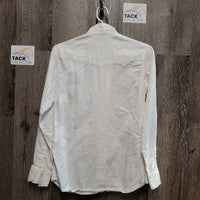 LS Show Shirt *0 collar, older, wrinkled, seam puckers