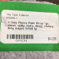 1 Only Fleece Polo Wrap *gc, clean, vpilly, hairy, dingy, clumpy, linty edges
