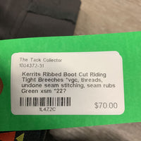 Ribbed Boot Cut Riding Tight Breeches *vgc, threads, undone seam stitching, seam rubs
