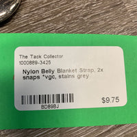Nylon Belly Blanket Strap, 2x snaps *vgc, stains
