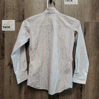 JUNIORS LS Show Shirt *vgc, mnr threads, 0 collar, older, seam puckers, crinkles
