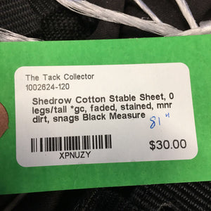Cotton Stable Sheet, 0 legs/tail *gc, faded, stained, mnr dirt, snags