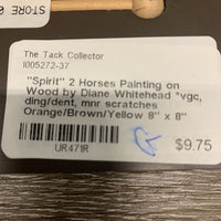 "Spirit" 2 Horses Painting on Wood by Diane Whitehead *vgc, ding/dent, mnr scratches