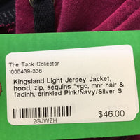 Light Jersey Jacket, hood, zip, sequins *vgc, mnr hair & fadinh, crinkled