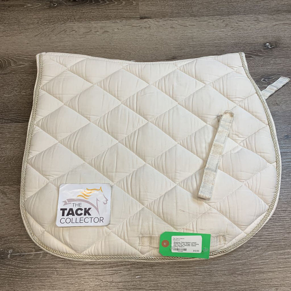 Thick Quilted Jumper Saddle Pad *gc, dingy, mnr stains, pilly, mnr hair, threads, rubbed piping
