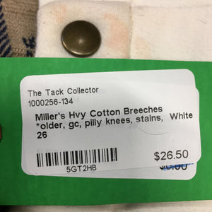 Hvy Cotton Breeches *older, gc, pilly knees, stains