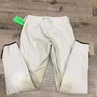 Euroseat Breeches, Side Zip *gc, dingy, stains, seam puckers, discolored/stained seat & legs, older, puckers