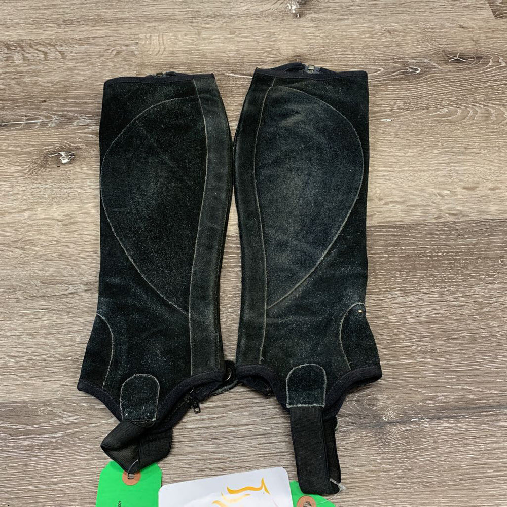 Pr Hvy Suede Half Chaps *fair, clean, v.peeled, faded, pilly