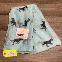 Light Cotton Scarf "Running Horses *vgc
