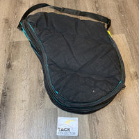 Thick Padded Quilt Jump Saddle Carrying Bag, shoulder strap *vgc, mnr dirt, hair & snags, broken clip