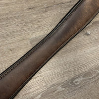 Padded Leather Girth, 1x els *gc, clean, older, faded, stained, scratches, rubbed elastic edges