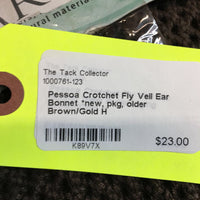 Crotchet Fly Veil Ear Bonnet *new, pkg, older