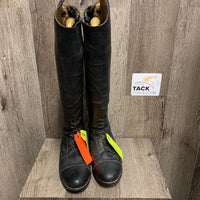 Zip Field Boots, 2 plastic forms *gc, mnr dirt, toe/heel scuffs, creases, rubs, elastics/laces taken in