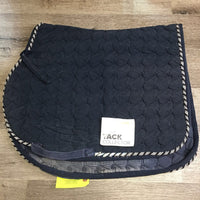 Quilt Velvety Jumper Saddle Pad *worn, pilly, rubs, mnr hair, faded, rubbed frayed piping
