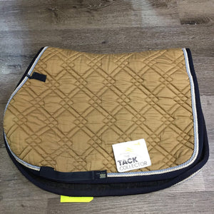 Quilt Jumper Saddle Pad 2x piping *gc, cut tabs, faded, pills, curled edges, mnr dirt, hair, marker, shrunk?