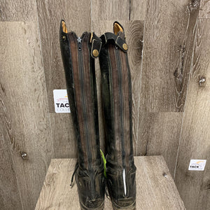 Pr Field Boots, Zips *BROKEN Rt Zip, v.dirty, rubs, rundown heels