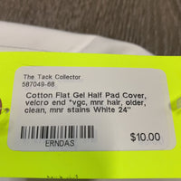 Cotton Flat Gel Half Pad Cover, velcro end *vgc, mnr hair, older, clean, mnr stains
