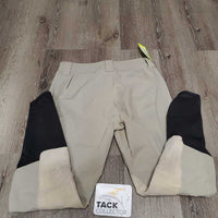 Euroseat Breeches, Side Zip *vgc, seam puckers, crinkles, knees: pilly & mnr stains
