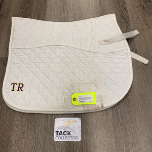 Padded Quilt Jumper Saddle Pad Embroidered *gc, dingy, mnr hair, stained, binding tears, pilling