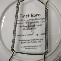 "First Born" Decorative Plate by Janet Griffin-Scott, plate wall hanger - #75/2500 *xc, mnr back stains
