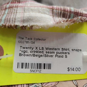 LS Western Shirt, snaps *vgc, crinkled, seam puckers