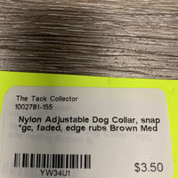 Nylon Adjustable Dog Collar, snap *gc, faded, edge rubs
