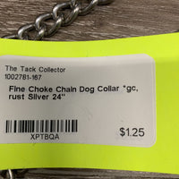 Fine Choke Chain Dog Collar *gc, rust