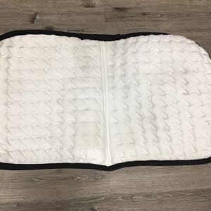 Thick Dressage Saddle Pad, piping "Equi-Products" *older, clean, dingy, gc, frayed piping, shrunk/curled