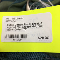 Cotton Stable Sheet, 0 legs/tail *gc, v.faded, dirt, hair, stains
